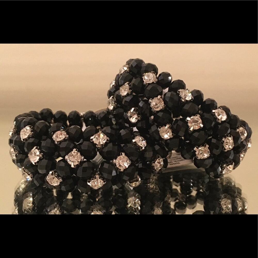 Crystal Bracelets Black & Diamond Beads